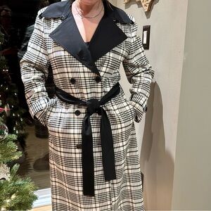 NWOT 🫶🏻🧥 Twill Trench Coat In Plaid 🧥🫶🏻 women’s Large